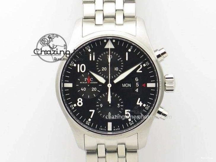 MIROTIME 0506 Vibrant Mark XVIII IW327001 SS M+F 1:1 Best Edition Black Dial on Black Leather Strap A 7055